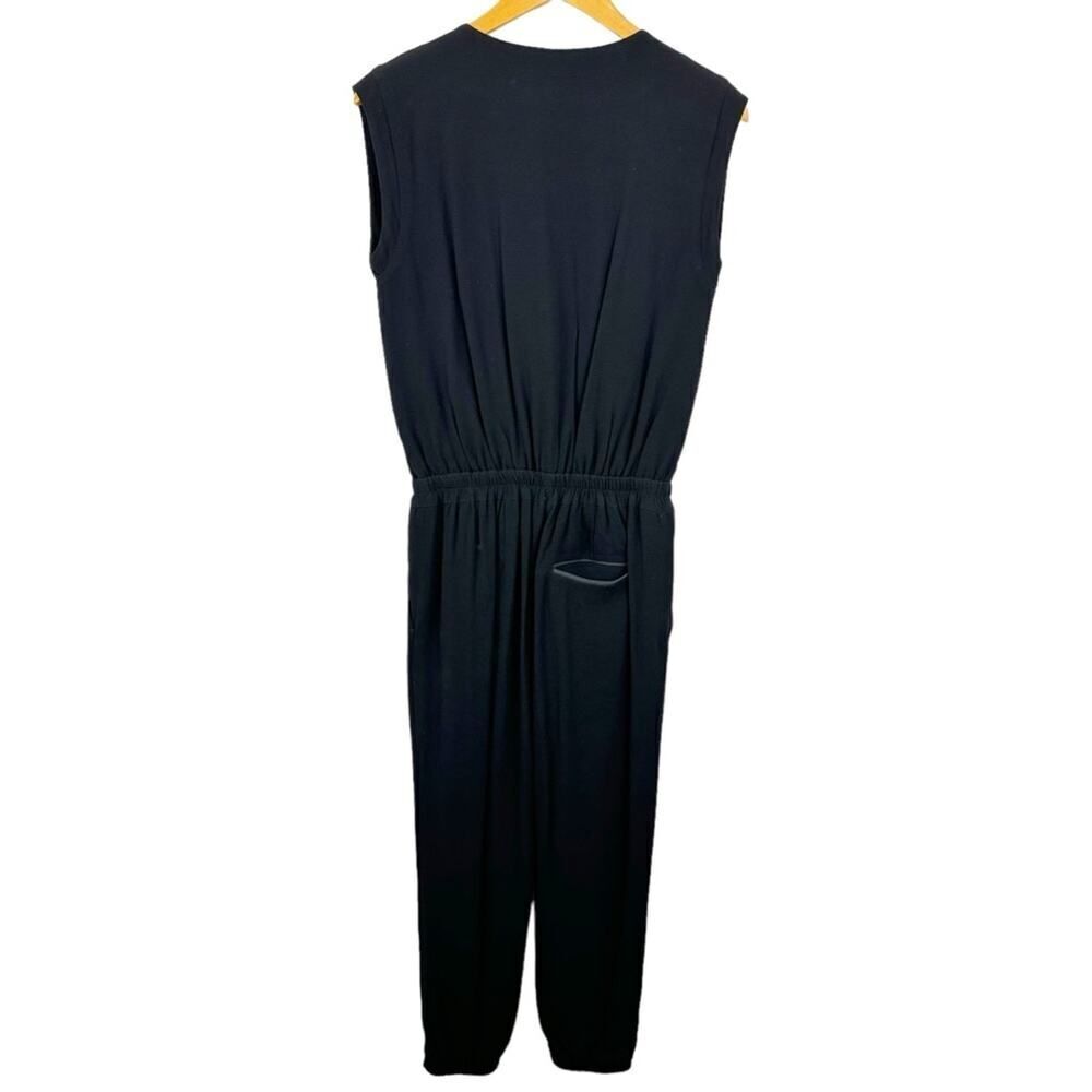 J. Crew Asymmetrical Zip Jumpsuit Black Jogger Ankle Elastic Waist Sleeveless 4P - Picture 8 of 16